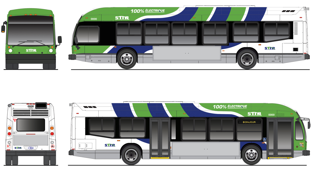 Habillage officiel des autobus électriques de la STTR